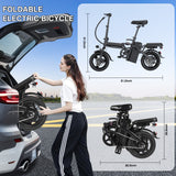 Folding Electric Bike for Adults and Teens, 560W Motor 24MPH Compact Commuter Ebike, 32 Miles Range, 48V 10Ah Battery, 3-Level Pedal Assist, 14" Foldable Mini Electric Bicycle, UL 2849 Certified Folding Electric Bike for Adults and Teens, 560W Motor 24MPH Compact Commuter Ebike, 32 Miles Range, 48V 10Ah Battery, 3-Level Pedal Assist, 14" Foldable Mini Electric Bicycle, UL 2849 Certified