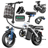 Folding Electric Bike for Adults and Teens, 560W Motor 24MPH Compact Commuter Ebike, 32 Miles Range, 48V 10Ah Battery, 3-Level Pedal Assist, 14" Foldable Mini Electric Bicycle, UL 2849 Certified Folding Electric Bike for Adults and Teens, 560W Motor 24MPH Compact Commuter Ebike, 32 Miles Range, 48V 10Ah Battery, 3-Level Pedal Assist, 14" Foldable Mini Electric Bicycle, UL 2849 Certified