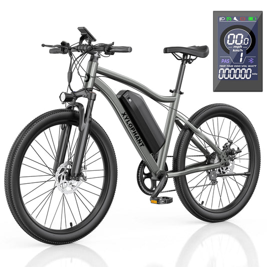 Commuter Electric Bikes for Adults, 26" Ebikes with 5-Level Pedal Assist & 7-Speed Gears, 25MPH, 720W Motor, 375Wh Battery, 50 Miles, Lockable Suspension Fork, Lightweight City Electric Bicycle