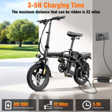Folding Electric Bike for Adults, 560W Motor, 48V Battery, 24MPH | Dual Disc Brakes | 3-Level Pedals Assist | 14" Compact Foldable | UL 2849 Certified | Commuter City ebike
