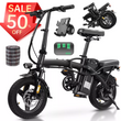 Folding Electric Bike for Adults, 560W Motor, 48V Battery, 24MPH | Dual Disc Brakes | 3-Level Pedals Assist | 14" Compact Foldable | UL 2849 Certified | Commuter City ebike