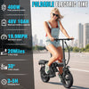 【Rexei Yeki】14 Inch Folding Electric Bicycle, 400W Adult Electric Bicycle, 48V 10.4Ah,Top Speed 19.9 Mph, Dual Disc Brake Safety System, 3-Speed Riding, Front Fork With Shock Absorption, Black