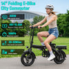 14 Inch Folding Electric Bicycle, 400W Adult Electric Bicycle, 48V 10.4Ah,Top Speed 18Mph, Dual Disc Brake Safety System, 3-Speed Riding, Front Fork With Shock Absorption, Black