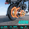 14 Inch Folding Electric Bicycle, 400W Adult Electric Bicycle, 48V 10.4Ah,Top Speed 18Mph, Dual Disc Brake Safety System, 3-Speed Riding, Front Fork With Shock Absorption, Black
