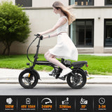 Folding Electric Bike for Adults, 560W Motor, 48V Battery, 24MPH | Dual Disc Brakes | 3-Level Pedals Assist | 14" Compact Foldable | UL 2849 Certified | Commuter City ebike