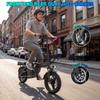 14 Inch Folding Electric Bicycle, 560W Adult Electric Bicycle, 48V 10.4Ah, Maximum Range of 32 Miles, Dual Disc Brake Safety System, 3-Speed Riding, Front Fork with Shock Absorption, Black