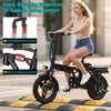 14 Inch Folding Electric Bicycle, 400W Adult Electric Bicycle, 48V 10.4Ah,Top Speed 18Mph, Dual Disc Brake Safety System, 3-Speed Riding, Front Fork With Shock Absorption, Black