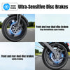 【Rexei Yeki】14 Inch Folding Electric Bicycle, 400W Adult Electric Bicycle, 48V 10.4Ah,Top Speed 19.9 Mph, Dual Disc Brake Safety System, 3-Speed Riding, Front Fork With Shock Absorption, Black