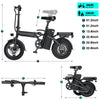 14 Inch Folding Electric Bicycle, 400W Adult Electric Bicycle, 48V 10.4Ah,Top Speed 18Mph, Dual Disc Brake Safety System, 3-Speed Riding, Front Fork With Shock Absorption, Black
