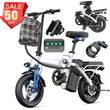 Folding Electric Bike for Adults and Teens, 560W Motor 24MPH Compact Commuter Ebike, 32 Miles Range, 48V 10Ah Battery, 3-Level Pedal Assist, 14" Foldable Mini Electric Bicycle, UL 2849 Certified